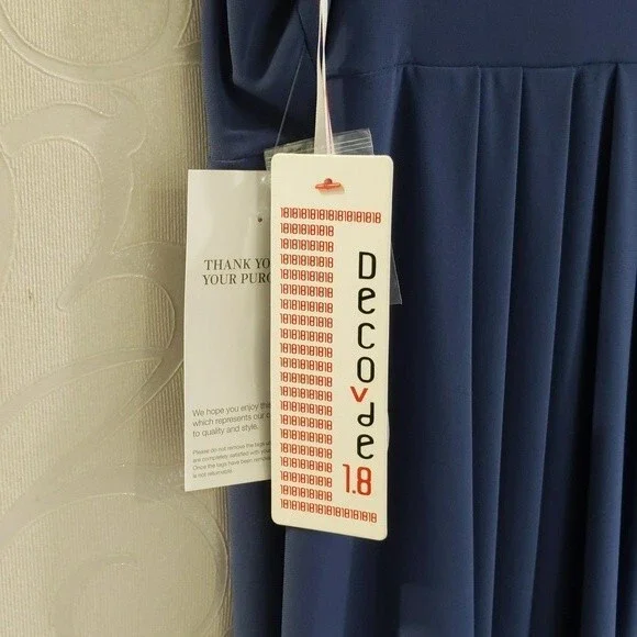 NWT Decode 1.8 Blue Cocktail Dress, Detail on the Bodice and Straps, Size S - Picture 6 of 11